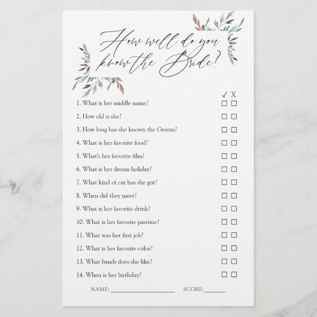 Jeu de Baby Shower Rustique pour un Mariage d'Hive (Devant)