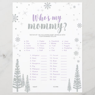 Jeu de Baby shower Silver & Purple Winter Wonderla
