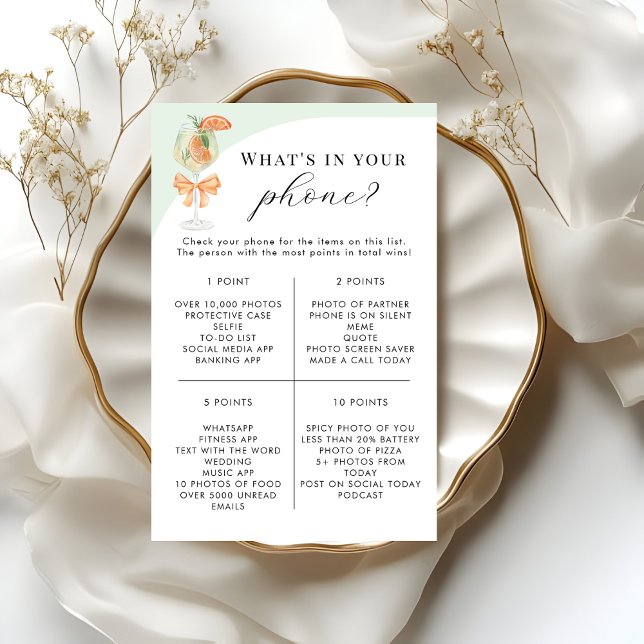 Jeu de Baby Shower Spritz What's In Your Phone (Créateur téléchargé)