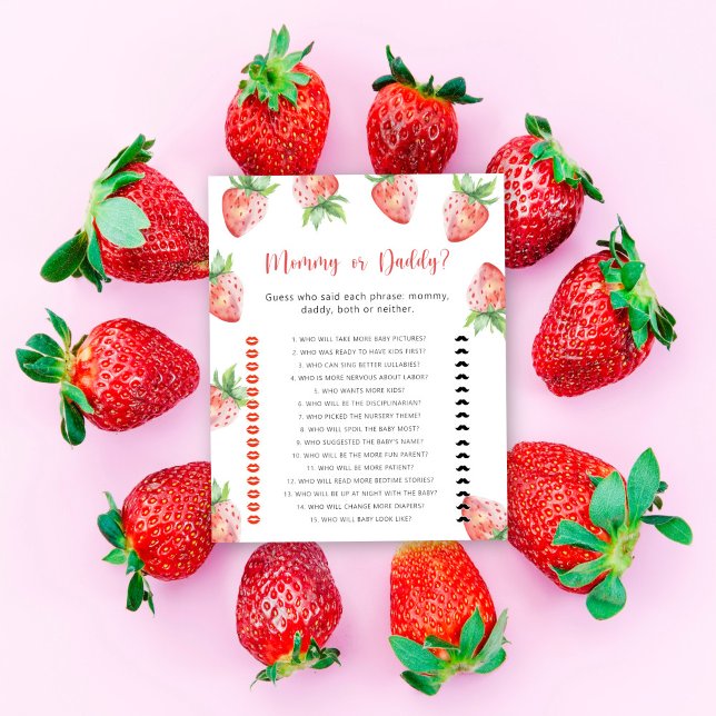 Jeu de baby shower Strawberry - maman ou papa (Créateur téléchargé)