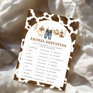 Jeu de Baby Shower sur la gestation des animaux Li