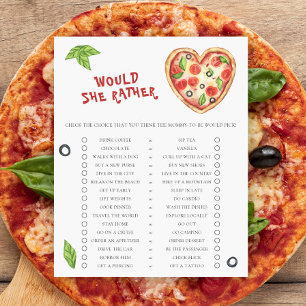 Jeu de baby shower sur le thème de la pizza: Préfé