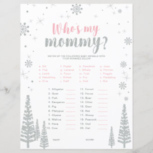 Jeu de Baby Shower sur le thème de l'Hiver Merveil