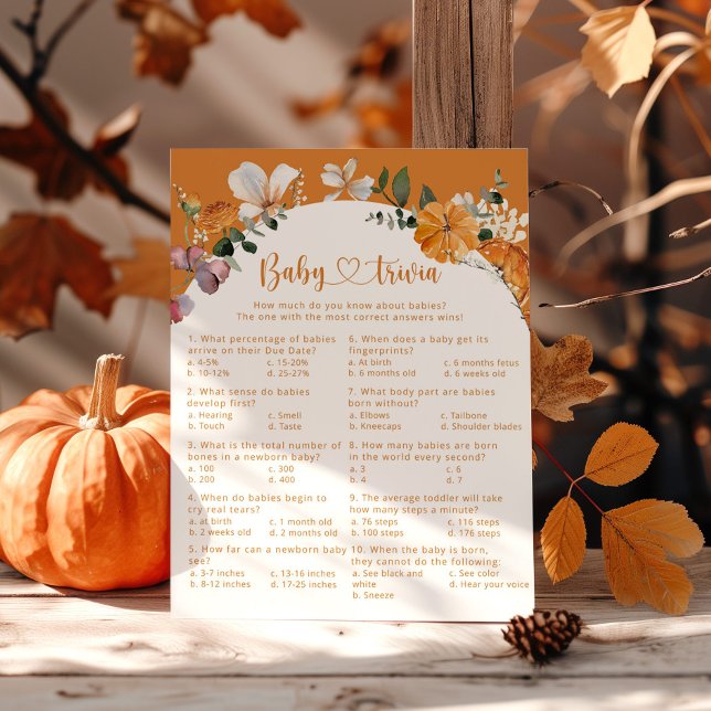 Jeu de baby shower sur les bébés et les citrouille (Créateur téléchargé)