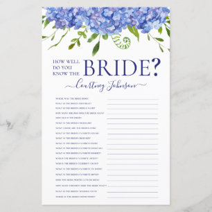 Jeu de Baby Shower sur les Hortensias Bleus