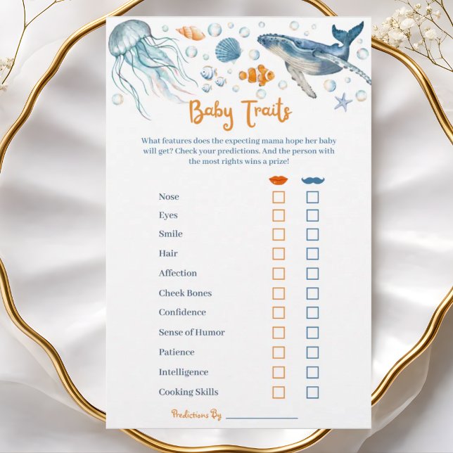 Jeu de baby shower sur les traits de bébé sur le t (Créateur téléchargé)