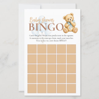 Jeu de Baby Shower Teddy Bear Baby Boy Bingo