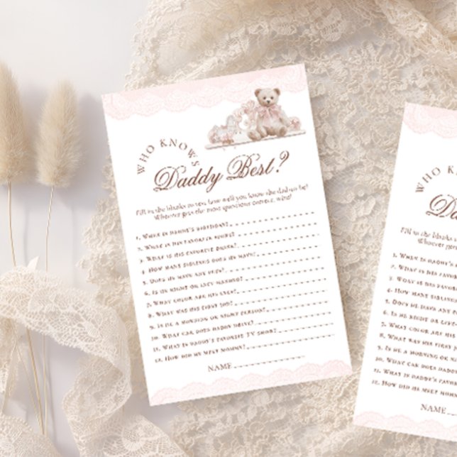 Jeu de Baby Shower 'Teddy Bear Qui Connaît le mieu (Créateur téléchargé)