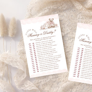Jeu de baby shower 'Teddy Bear Who Mommy or Daddy'
