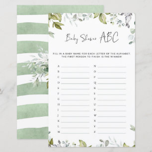 Jeu de Baby shower verdoyant - ABC