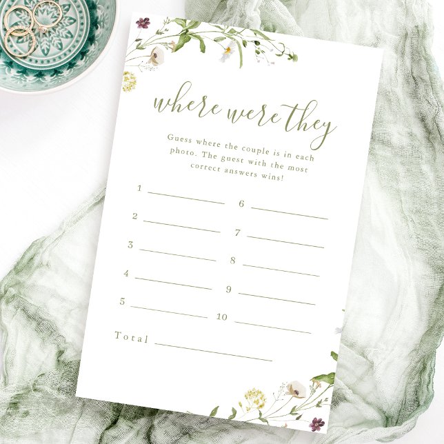 Jeu de baby shower "Wildflower where were they" po (Wildflower where were they bridal shower game)