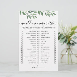 Jeu de Baby Shower 'Would Mommy Rather'