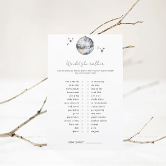 Jeu de Baby Shower 'Would She Rather Disco Ball'