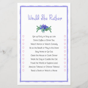 Jeu de Baby Shower 'Would She Rather Succulent'