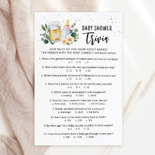 Jeu de Baby Trivia Greenery Baby Is Brewing Rose
