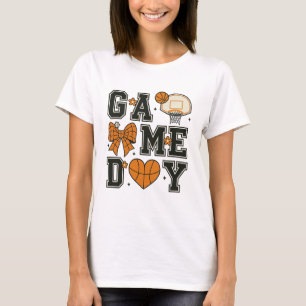 Jeu de Basketball Jour T-Shirt Design avec Bow & H