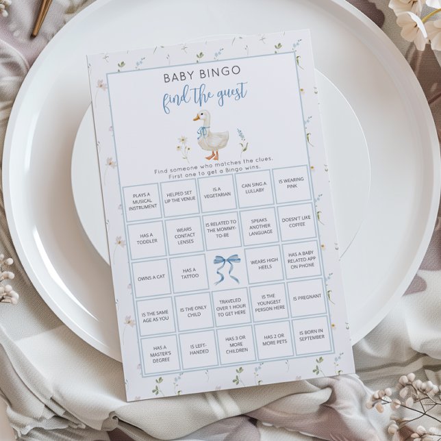 Jeu de bébé bingo Silly Goose pour trouver l'invit (Créateur téléchargé)