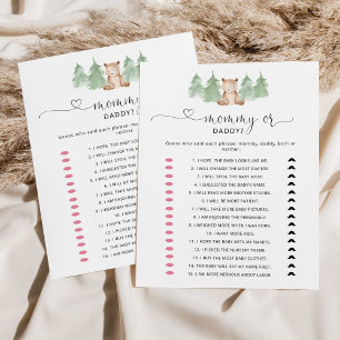 Jeu de bébé pour maman ours ou papa