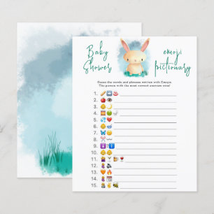 Jeu de bébé shower avec l'image de l'émoji lapin