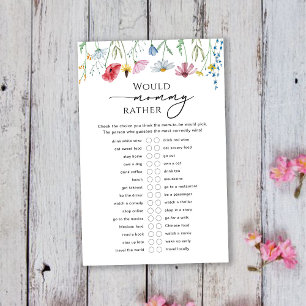 Jeu de bébé Would Mommy Rather aux fleurs sauvages