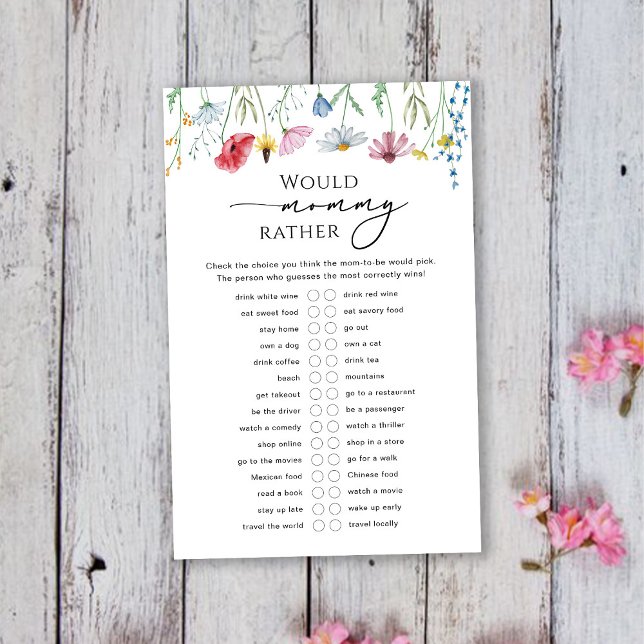 Jeu de bébé Would Mommy Rather aux fleurs sauvages (Créateur téléchargé)