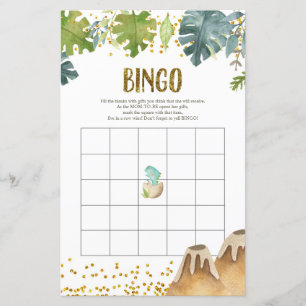 Jeu de Bingo à l'aquarelle Dinosaure de verdure