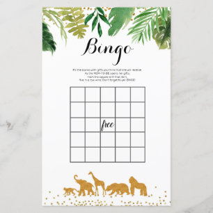 Jeu de bingo aquarelle Safari