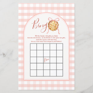 Jeu de Bingo Automne Gingham Rose Pastel Tarte Suc