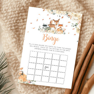 Jeu de Bingo Baby Shower Animaux de la Forêt d'Aut