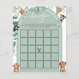 Jeu de Bingo Baby Shower Animaux de Safari