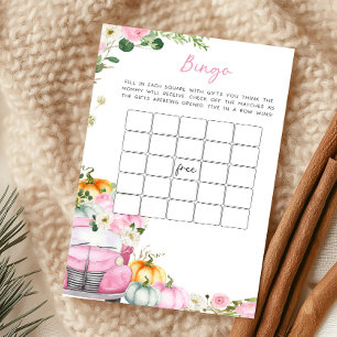 Jeu de Bingo Baby Shower avec Camion Rose Citrouil