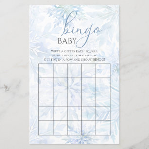 Jeu de bingo Baby Shower Bébé garçon hiver Flocon
