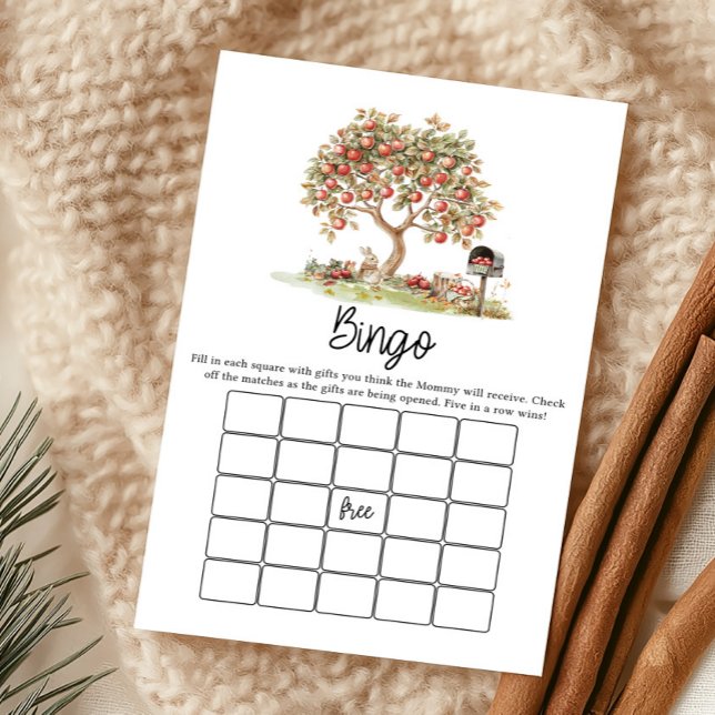 Jeu de Bingo Baby Shower Bébé Pomme de nos Yeux d' (Fall Apple Tree Baby Shower Bingo Game)