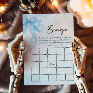 Jeu de Bingo Baby Shower Blue Bow Little Boo
