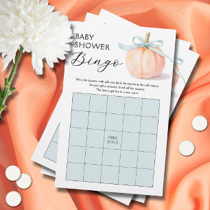Jeu de Bingo Baby Shower Blue Bow Pumpkin