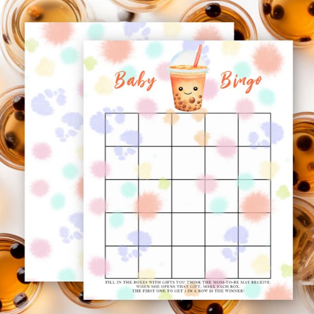 Jeu de bingo Baby shower Bubble Tea (Créateur téléchargé)