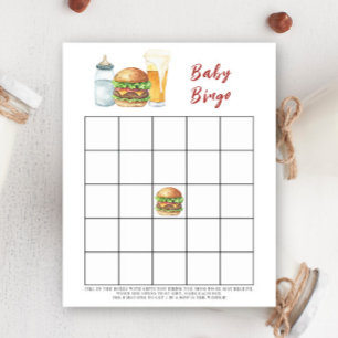 Jeu de bingo Baby shower Burgers et Brewing