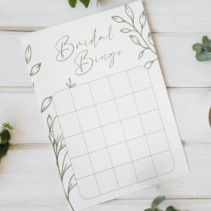 Jeu de Bingo Baby Shower Fleurs Bohème Sage
