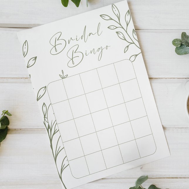 Jeu de Bingo Baby Shower Fleurs Bohème Sage (Créateur téléchargé)