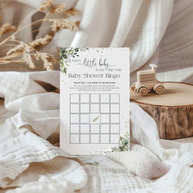 Jeu de Bingo Baby Shower Fleurs de Eucalyptus (Créateur téléchargé)