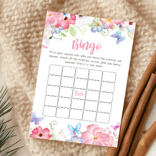 Jeu de Bingo Baby Shower Papillon Floral