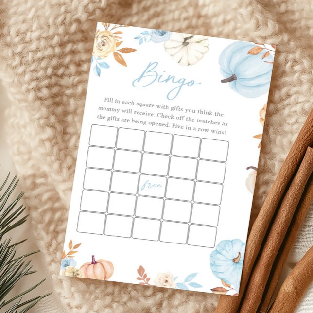 Jeu de Bingo Baby Shower Petit Garçon Citrouille A (Boy Little Pumpkin Fall Baby Shower Bingo Game)