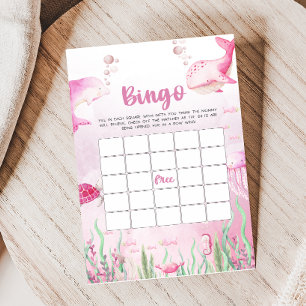 Jeu de bingo Baby Shower Rose sous la mer
