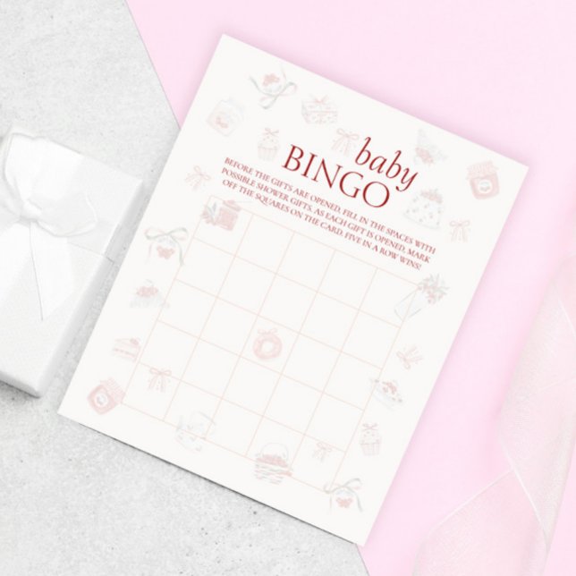Jeu de bingo Baby Shower Sweet Cherry Dessert (Créateur téléchargé)