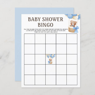 Jeu de Bingo   Bear Balloon Boy Baby shower Games