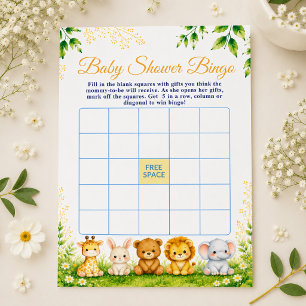Jeu de bingo bébé Animaux de la forêt à l'aquarell