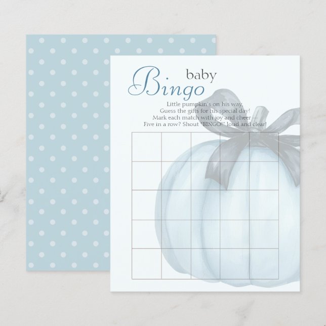 Jeu de Bingo Bébé Citrouille Arc (Devant / Derrière)