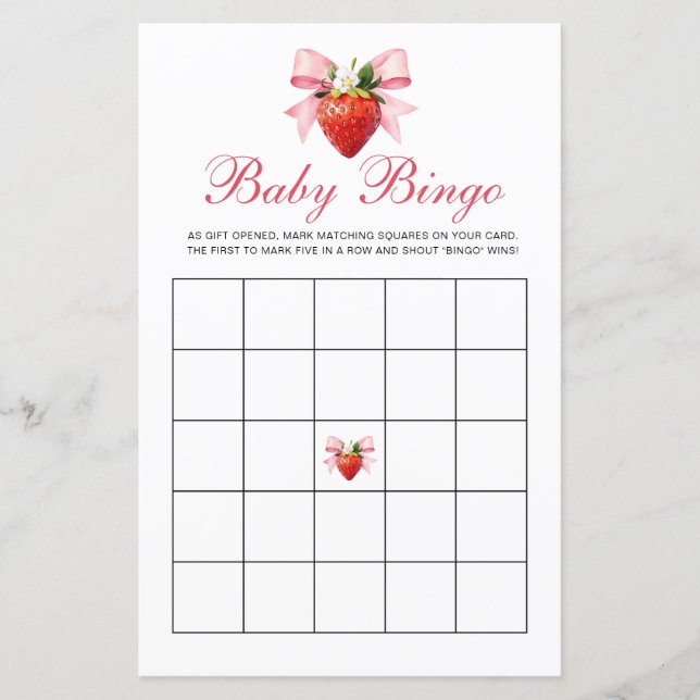Jeu de Bingo Bébé Coquette Sucré aux Fruits (Devant)