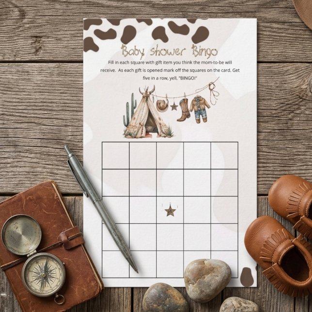 Jeu de bingo bébé Cowboy rustique howdy baby showe (Créateur téléchargé)