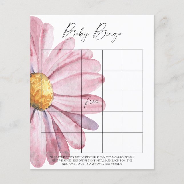 Jeu de Bingo bébé Fleurs sauvages (Devant)
